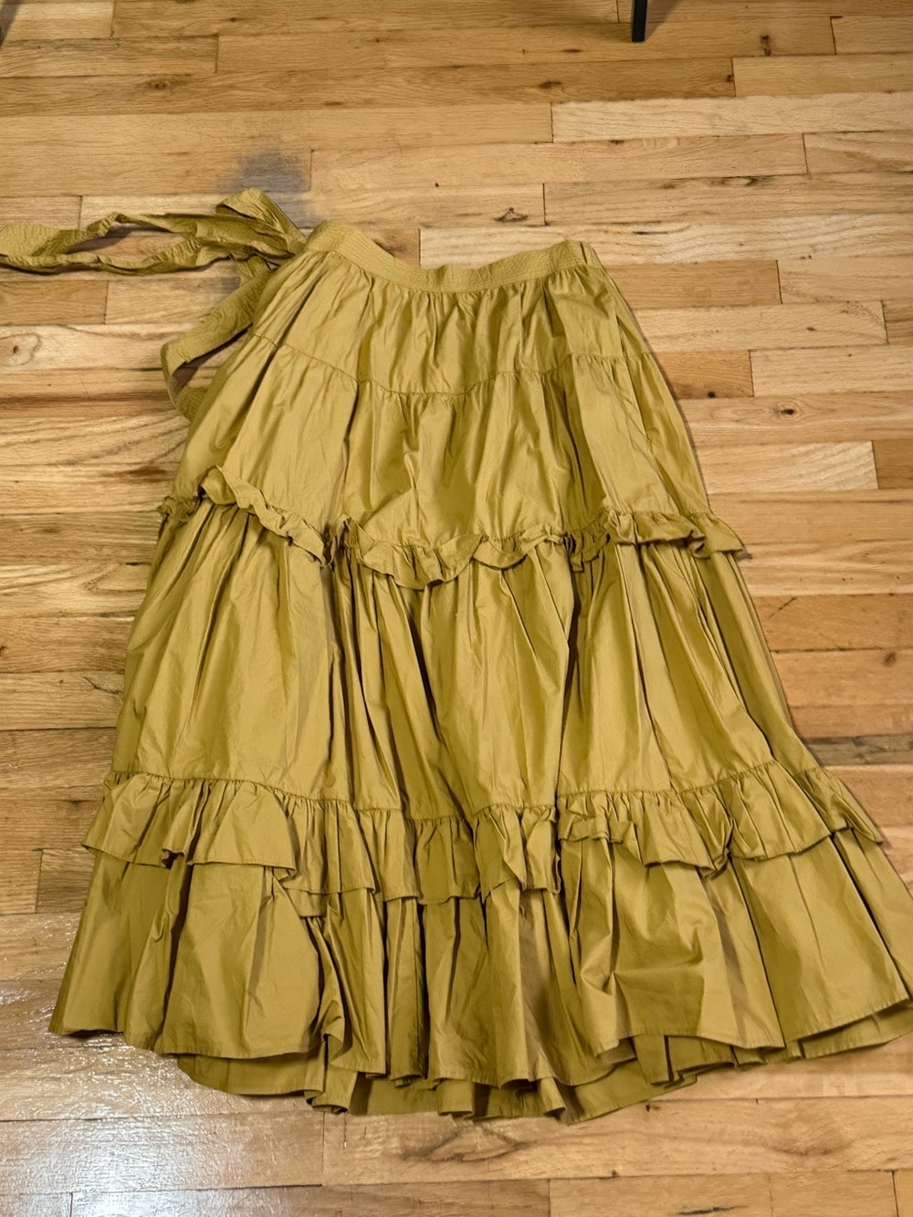 Ulla Johnson Tiered Ruffle Skirt in Mustard Yellow - Size 6